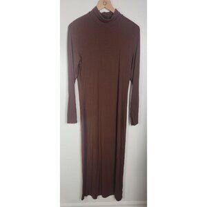 Wilfred Free Women's Sz. XL Brown Long Sleeve Maxi Sheath Turtleneck Dress